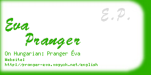 eva pranger business card
